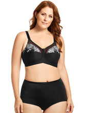 Load image into Gallery viewer, Embroidered Microfiber Soft cup ELILA BRA Black & Silver Style: 1301